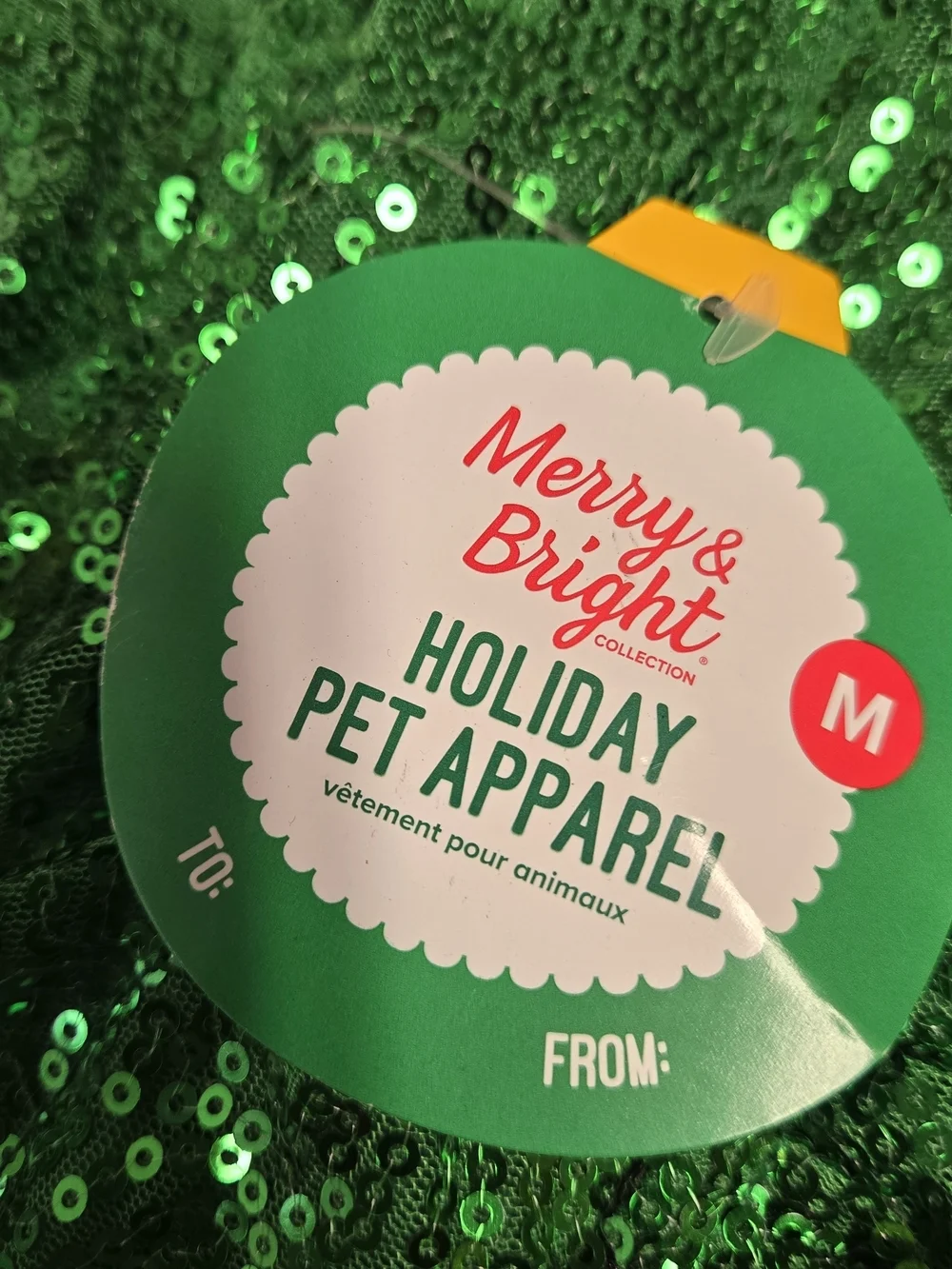 Merry & Bright Christmas Tree Pet Costume Medium NWT Sequin Holiday Outfit
